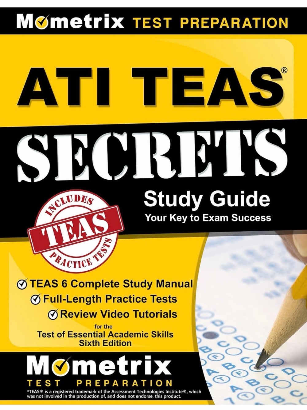 ATI TEAS Secrets Study Guide - Yellow & Black